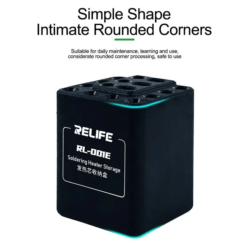 PHONEFIX RL-001E heating core repair storage box with soldering tips for repair assist tools, organized for easy access.