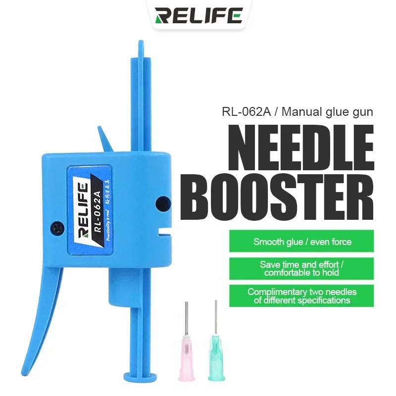 RELIFER RL-062A manual glue gun and solder flux dispenser, repair assist tools by PHONEFIX, with ergonomic handle and precise nozzle