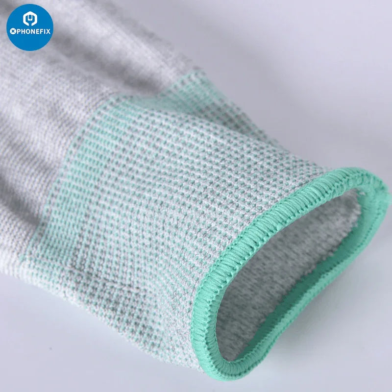 PhoneFix anti-static gloves with PU coating for ESD-safe handling and electronic repairs.