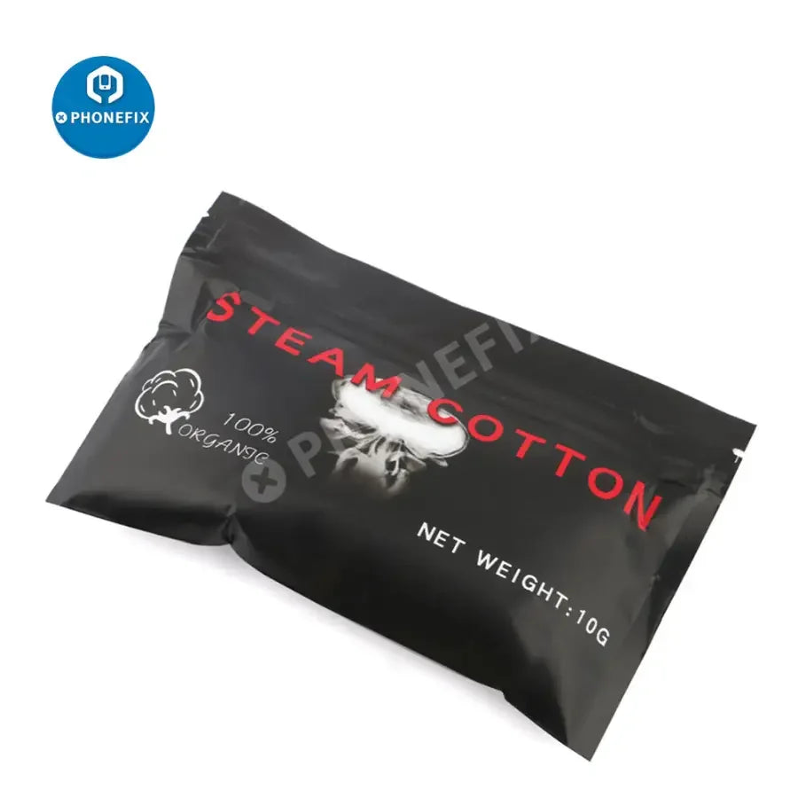 PHONEFIX electronic cigarette organic cotton for RDA and RBA tank atomizer heating, repair assist tool for vaping devices.