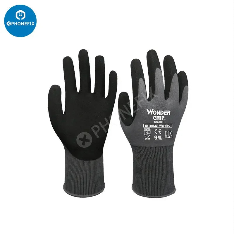 Pair of PHONEFIX non-slip cut-resistant gloves designed for safe work and repair tasks, offering protection and grip.