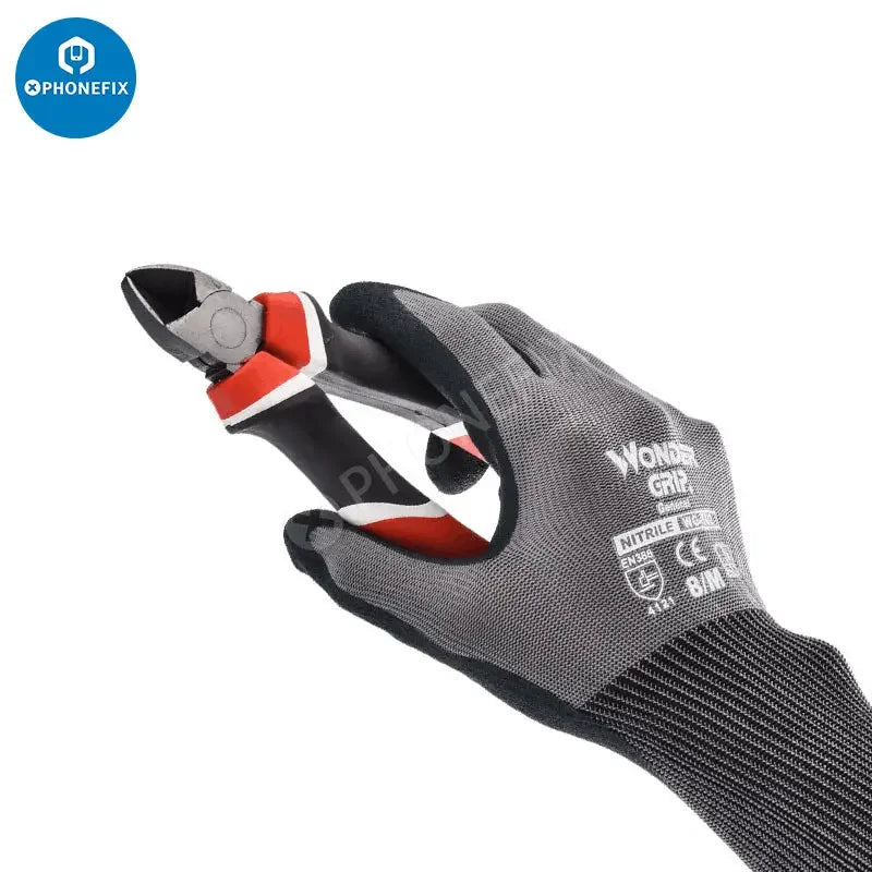 Pair of PhoneFix non-slip cut-resistant protective gloves for safe work, ideal for repair assist tasks.