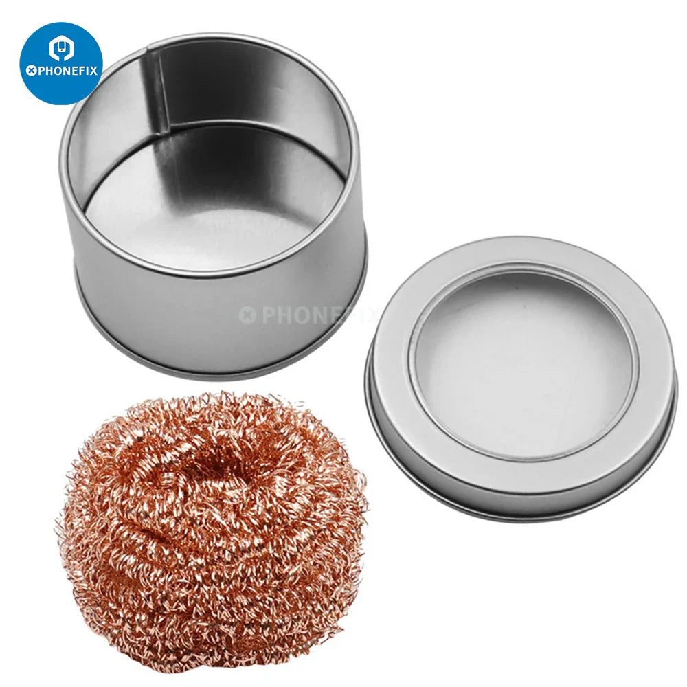 Phonefix soldering iron soft steel wire ball tip for welding and dross cleaning, repair assist tool for precise soldering jobs.