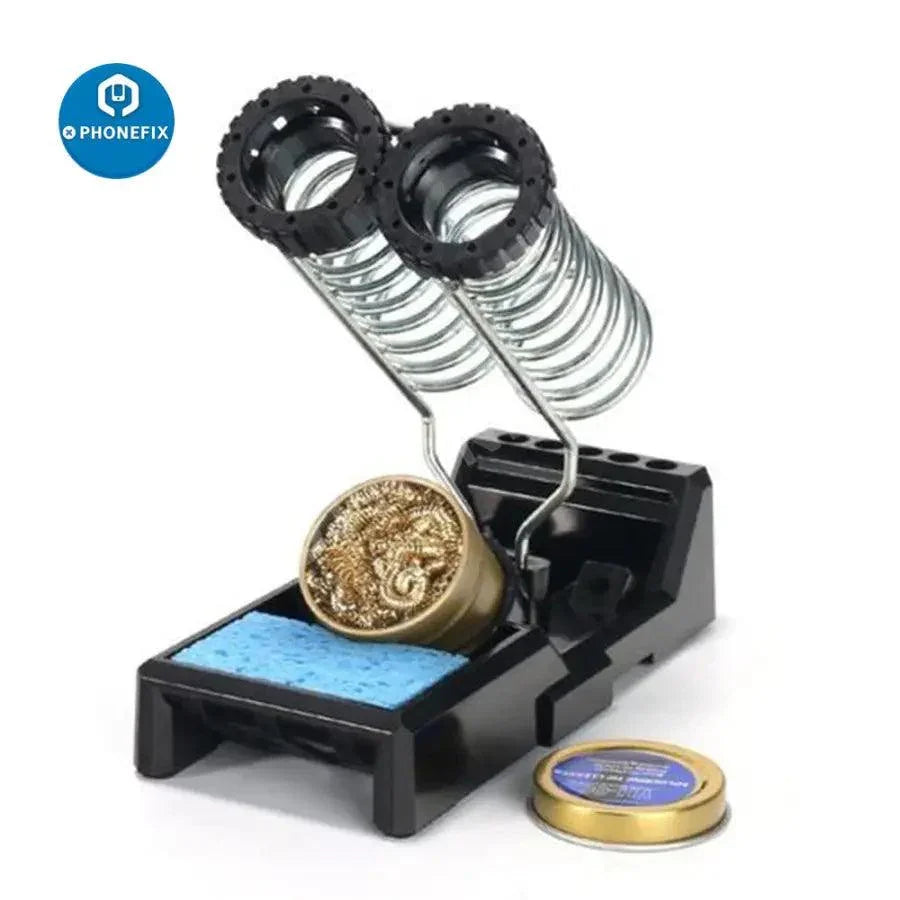 YIHUA soldering iron stand holder with tin cleaner sponge for repair tools, featuring a secure base and cleaning sponge.