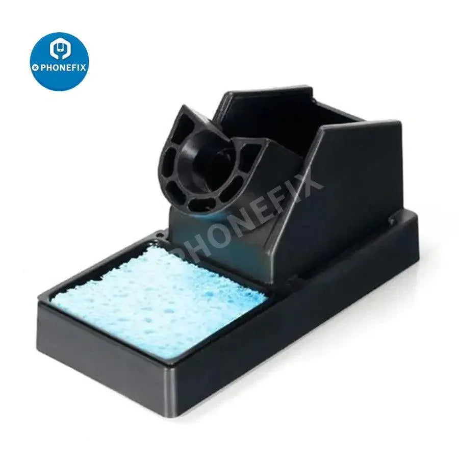 YIHUA soldering iron stand holder with tin cleaner sponge, repair assist tool for safe soldering and maintenance.