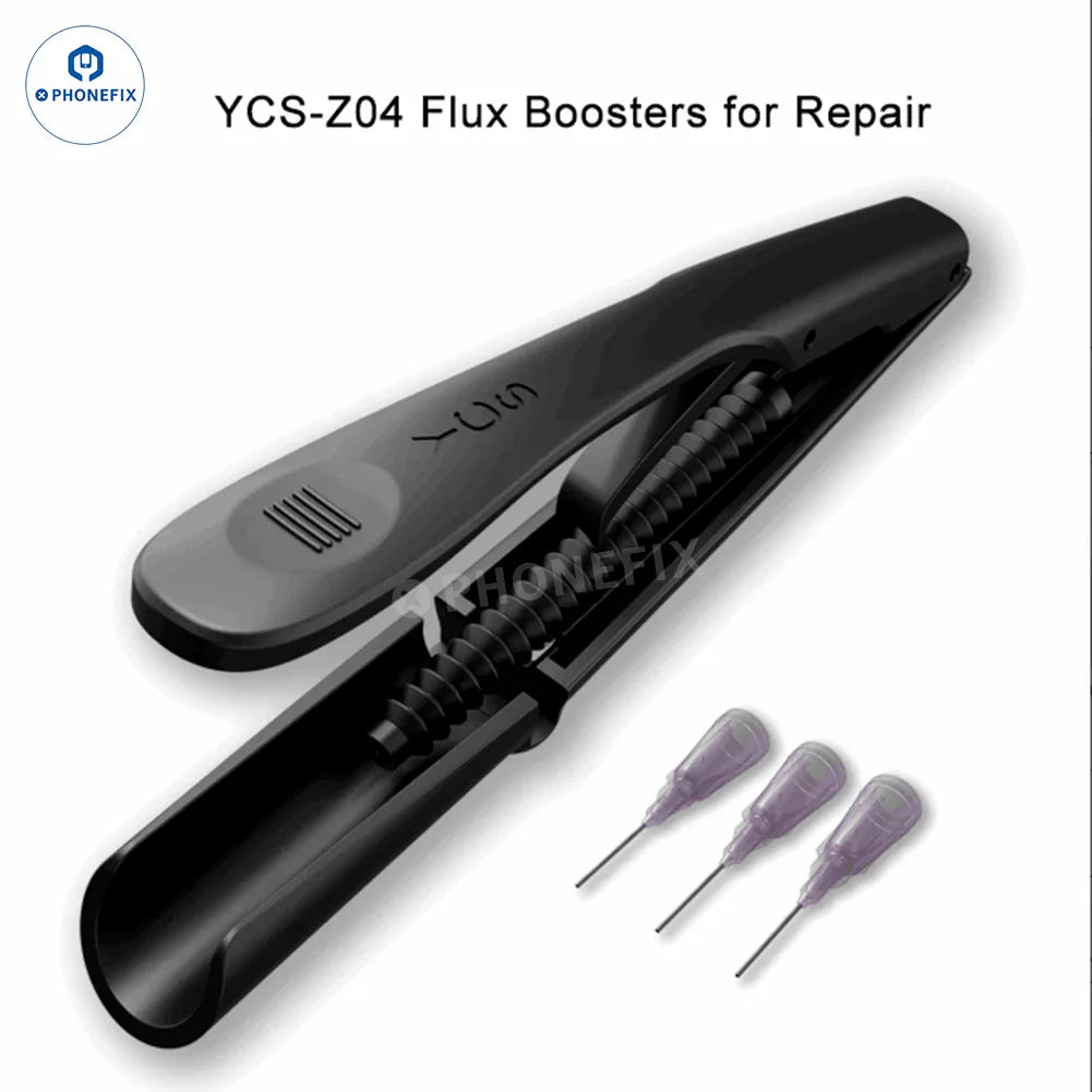 YCS Welding Oil Booster Needle Tube Solder Flux Syringe for repair assist, featuring precision applicator and tool for soldering tasks