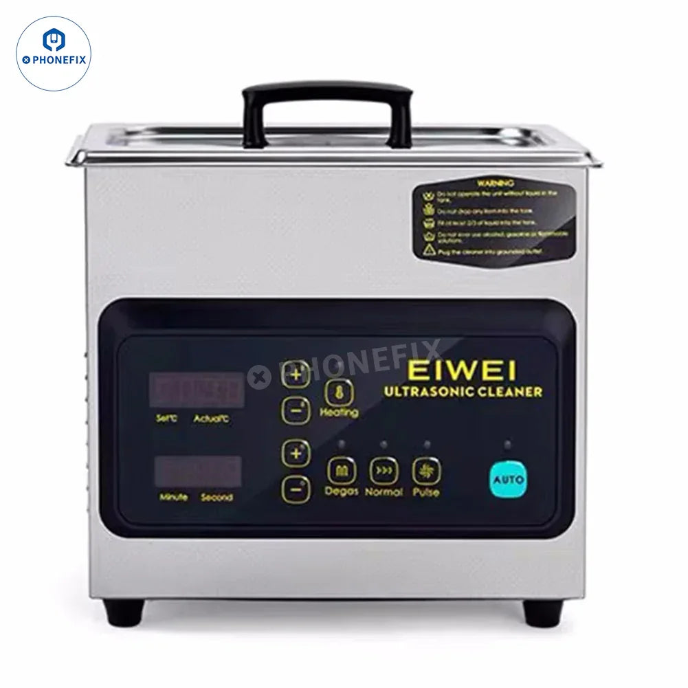 PHONEFIX YCS ultrasonic cleaner for phone PCB, IC, and camera cleaning, with water basin and ultrasonic technology for repair assist.