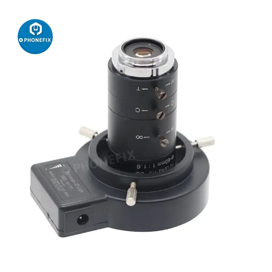 Anneau lumineux pour microscope PHONEFIX de 47 mm avec 40 LED pour l'éclairage de caméras industrielles, fournissant un éclairage lumineux et uniforme pour une imagerie détaillée.