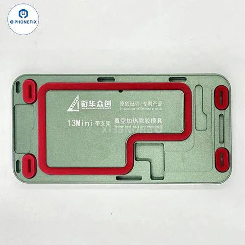 PHONEFIX iPhone 12-15 Pro Max screen vacuum heating glue removal mold used for screen alignment and repair.