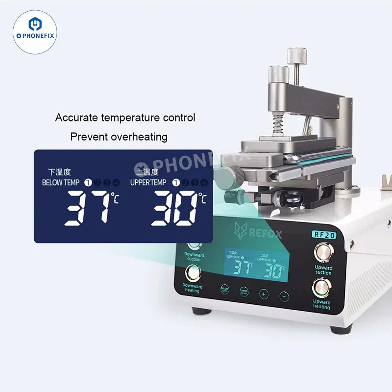REFOX RF20 phone screen frame separator tool for LCD removal, used for separating and removing phone screens and frames.