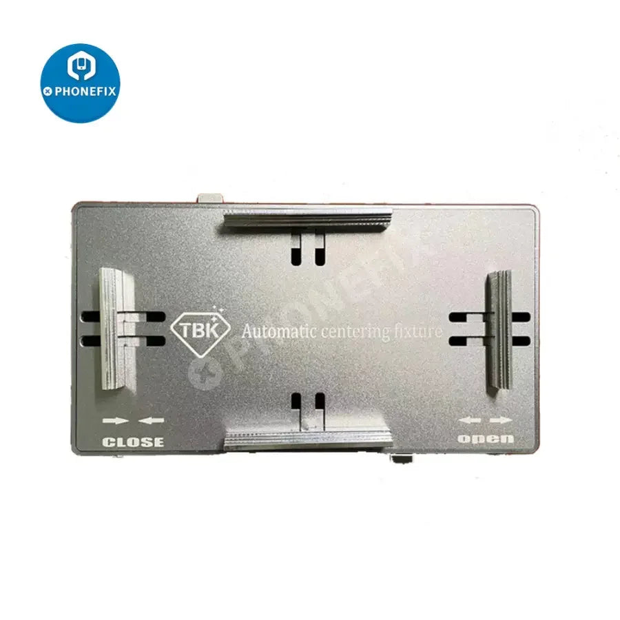 PHONEFIX back glass position auto alignment mold for iPhone 8P-12 Pro Max screen opening fixture, used for precise glass installation.