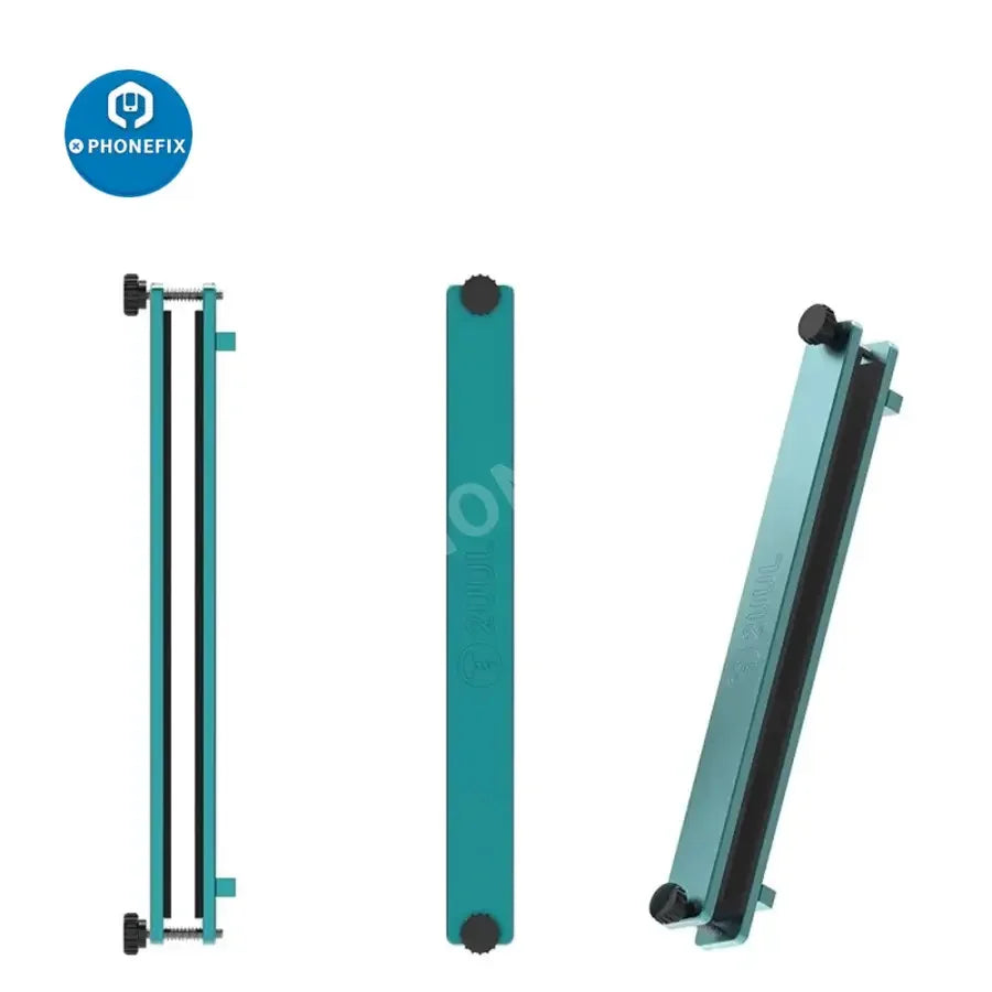 2UUL DA02 oversize press clamp by PHONEFIX for iPhone, iPad, PC, and glass screen replacement, shown in use on a device.