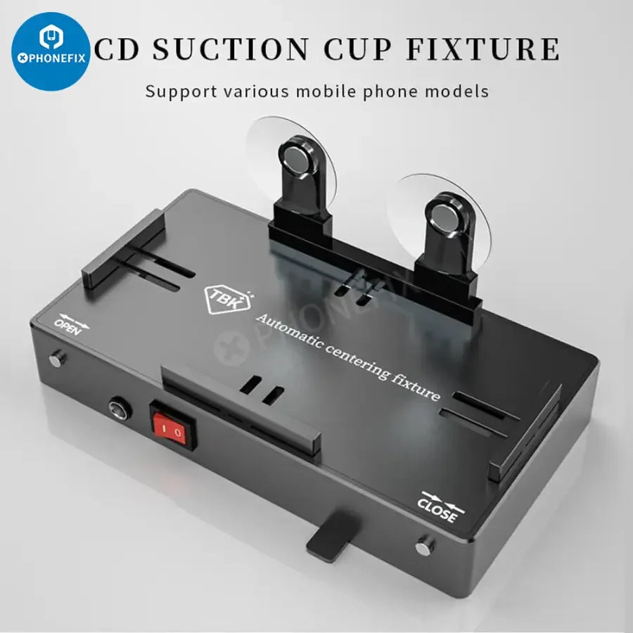 PHONEFIX TBK 205 automatic centering fixture for screen opening, protective positioning mold for precise phone repairs.