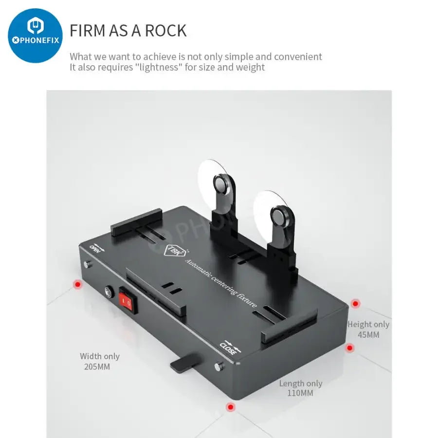 PHONEFIX TBK 205 automatic centering fixture for screen opening, protective positioning mold for precise phone repair.