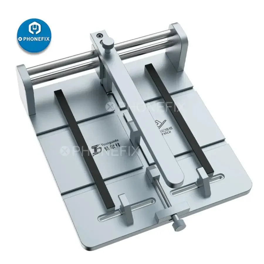 PHONEFIX TOOLGUIDE universal fixture for iPhone back cover and middle frame screen opening repair tool, black plastic device
