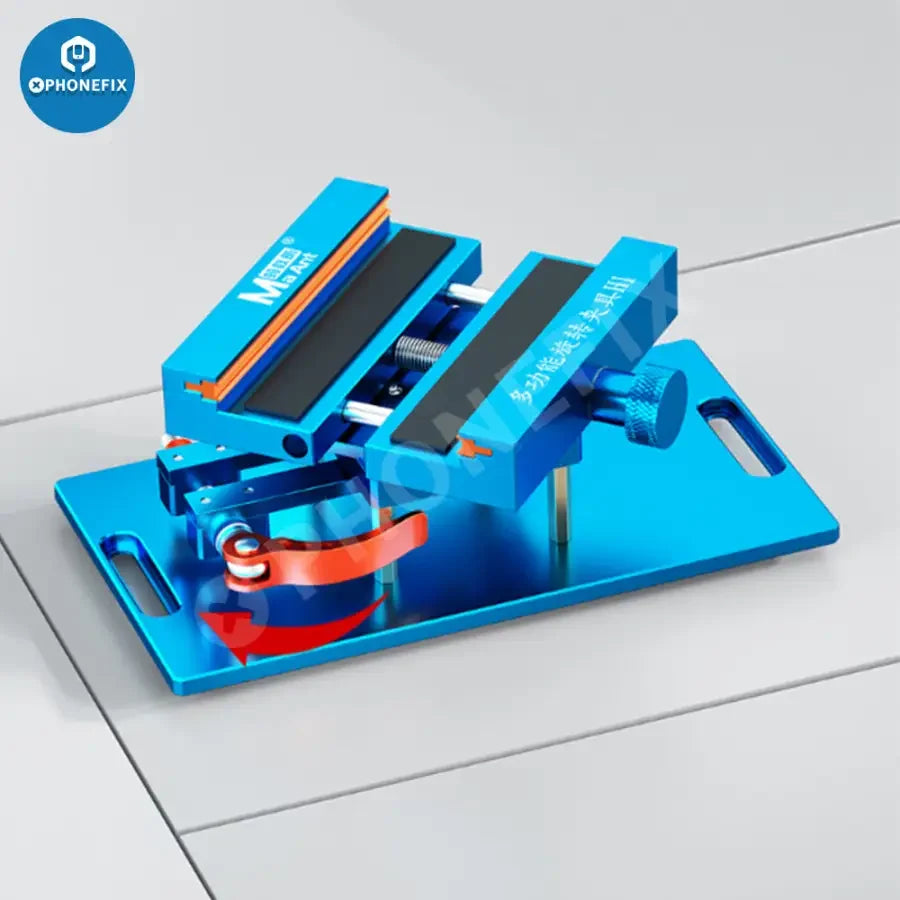 PHONEFIX Universal H1 H2 rotatable holder fixture for opening iPhone back cover glass during repair.