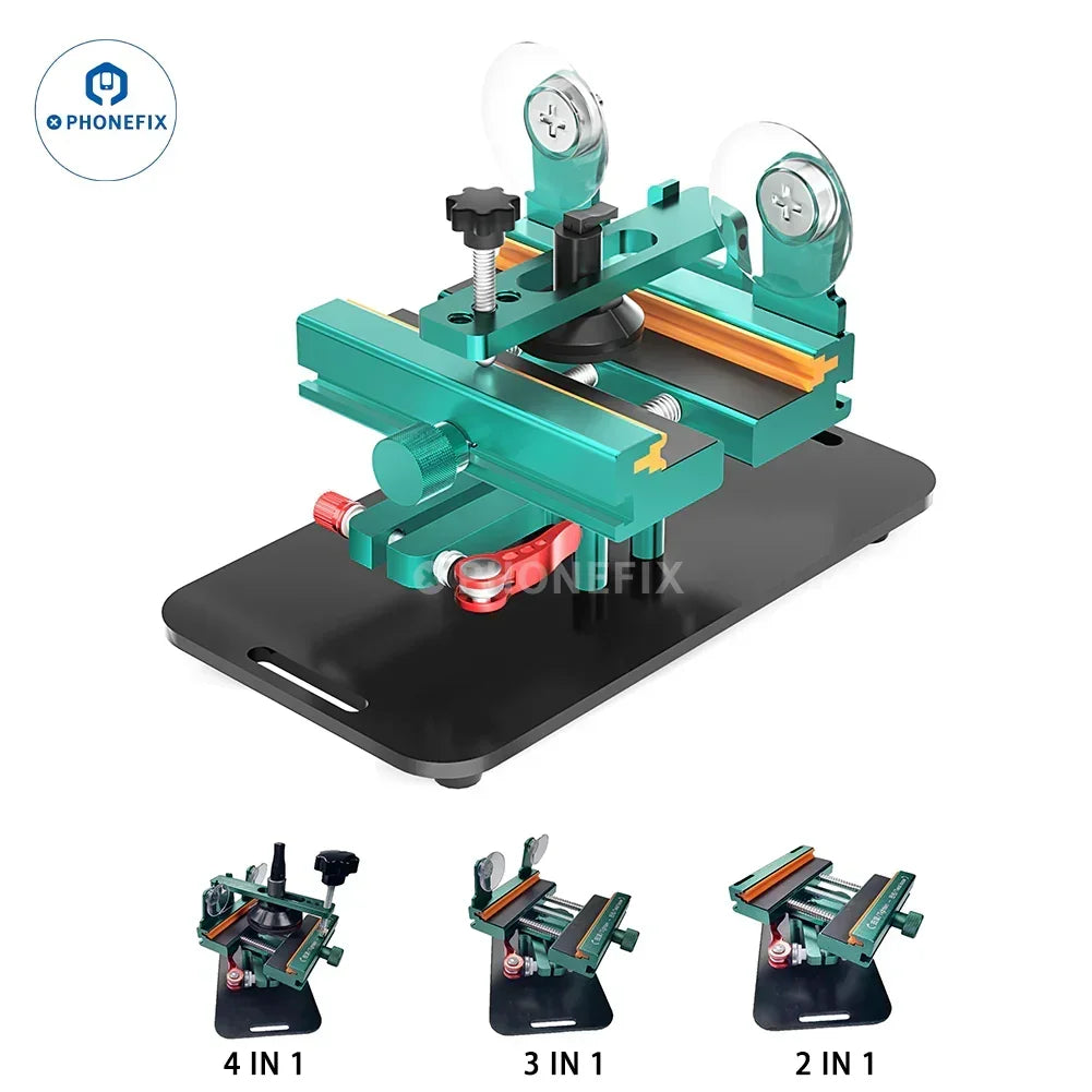 Universal H1 H2 rotatable holder fixture jig for iPhone back cover glass, used for screen opening and repair.