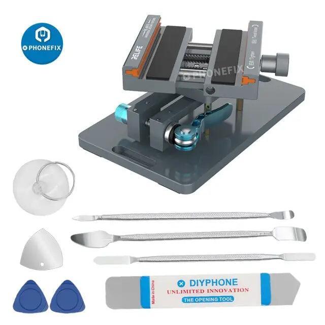 PHONEFIX multi-purpose rotatable holder fixture for iPhone back glass removal, featuring a sturdy screen opening fixture.