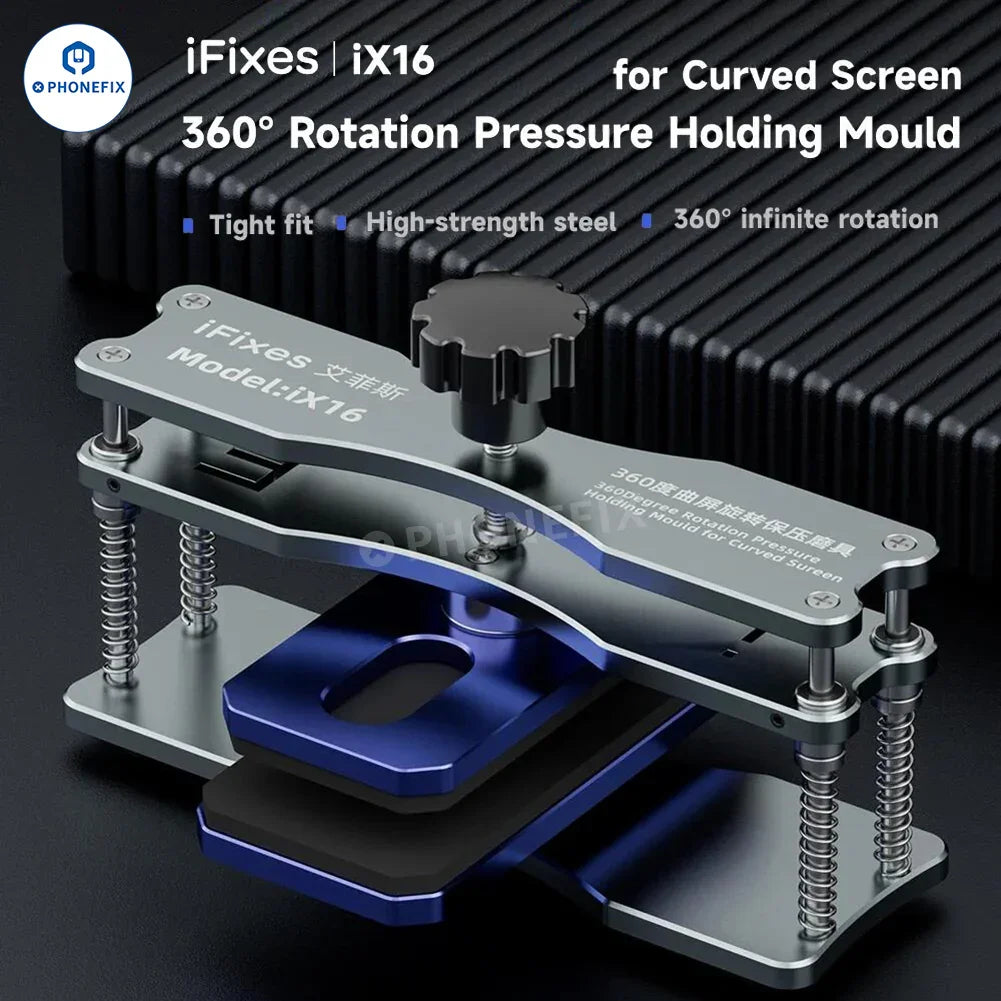 iFixes iCF6 Phone screen separator and mid frame correction clamp, used for opening and repairing phone screens.