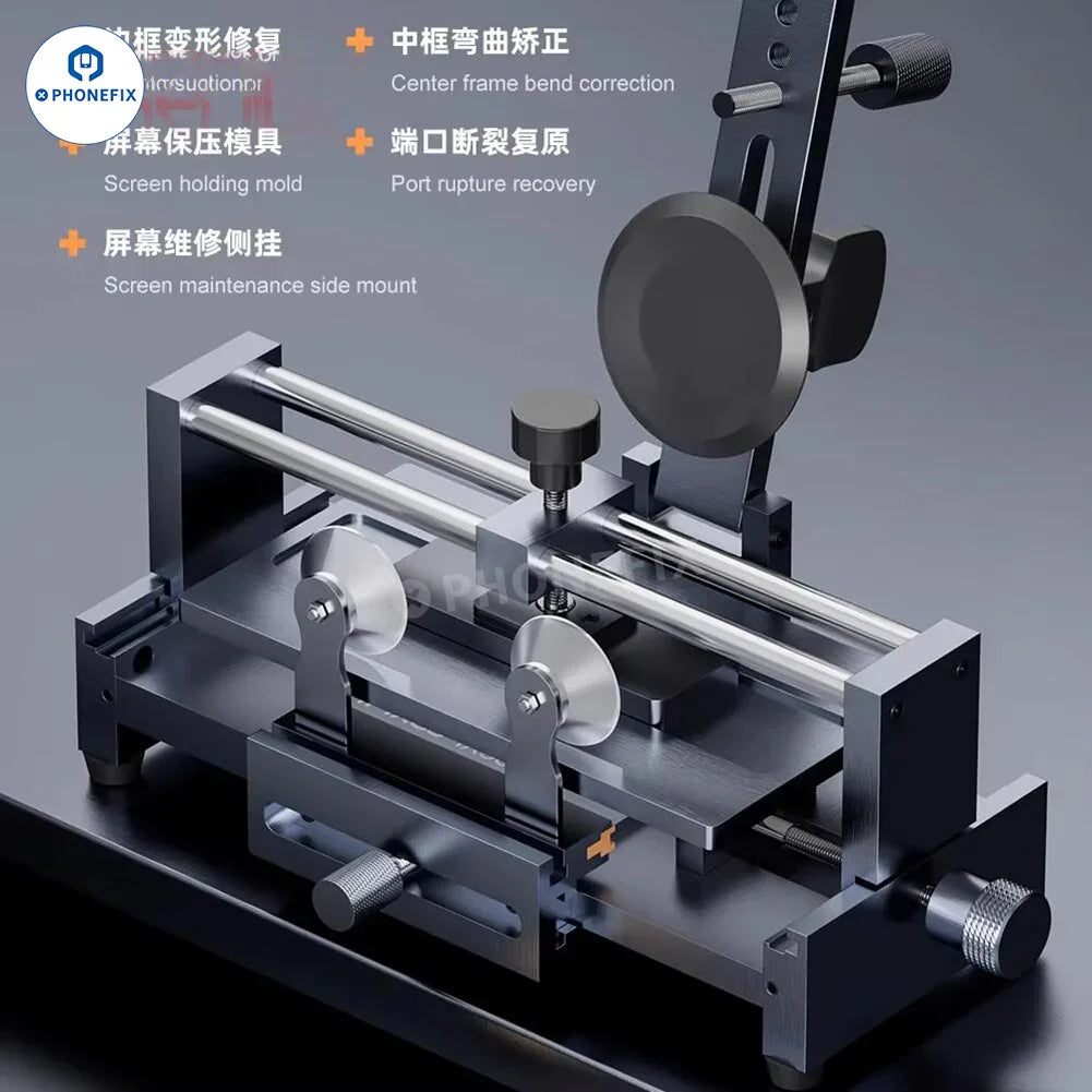 iFixes iCF6 Phone Screen Separator and iX361 Mid Frame Correction Clamp for precise phone screen opening and repair.