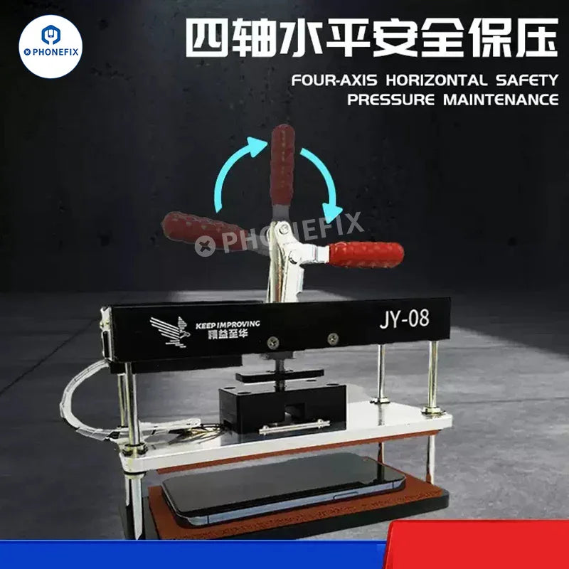 PhoneFIX universal phone screen heating fixture with pressure holding table for precise screen opening and repair tasks.