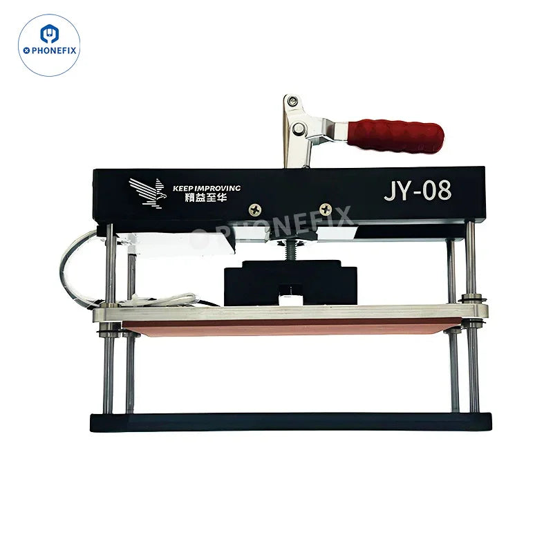 PhoneFIX universal phone screen heating and pressure fixture used for opening and repairing mobile device screens.