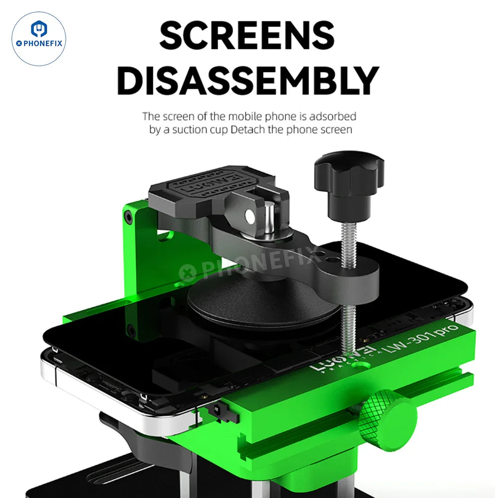 PhoneFix screen opening fixture for LUOWEI LW-021PRO, LW-022PRO, LW-301 PRO phone back cover and screen repair.