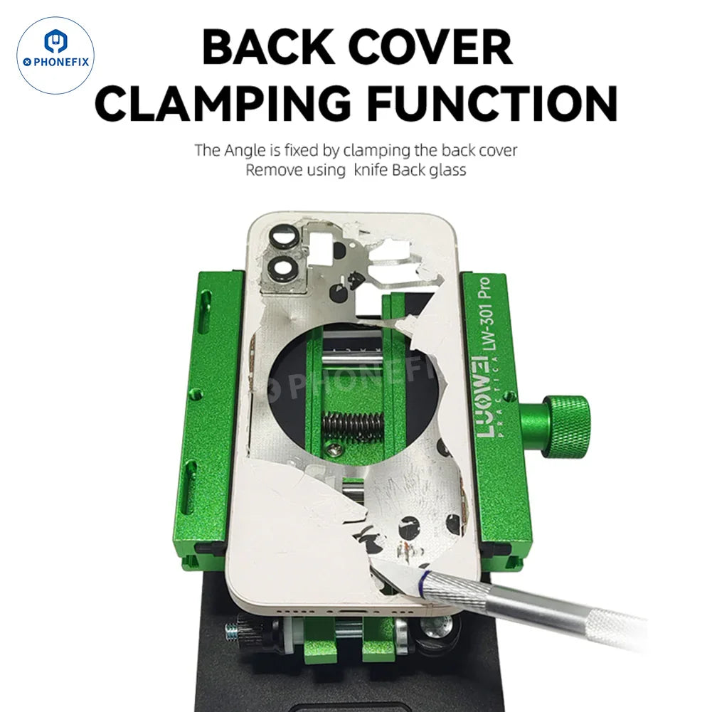 PhoneFix LUOWEI LW-021PRO LW-022PRO LW-301 PRO phone screen opening fixture for back cover and screen repair.