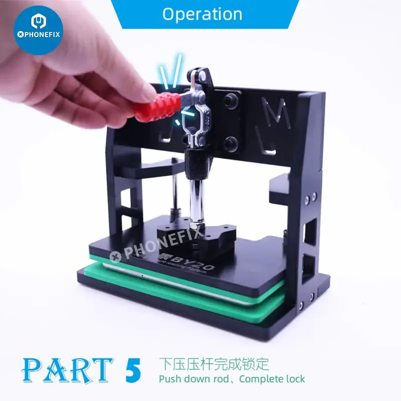 MIJING BY-20 Pressure Retaining Platform Fixture for LCD screen opening, used for phone repair and screen clamping.