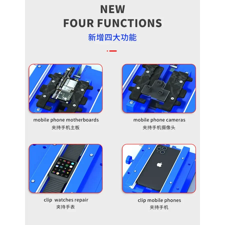 PhoneFix MECHANIC NP6 360° rotating fixture for glass back cover fixing, screen opening fixture for precise phone repairs.