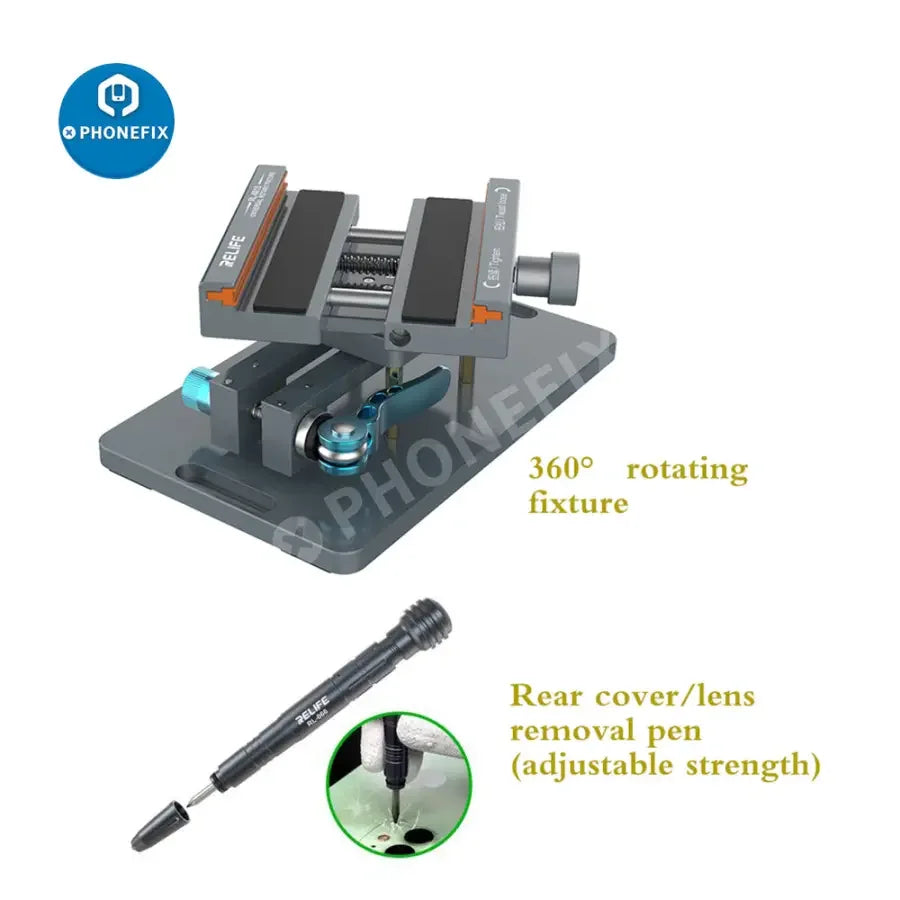 PHONEFIX RL-601S mobile phone rear glass cover removal tool, rotating fixture for screen opening and repair.