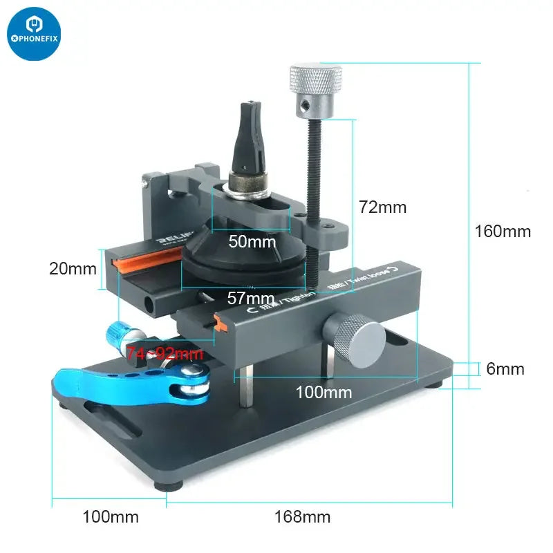 PHONEFIX RL-601S mobile phone rear glass cover removal tool, rotating fixture for screen opening and repair.