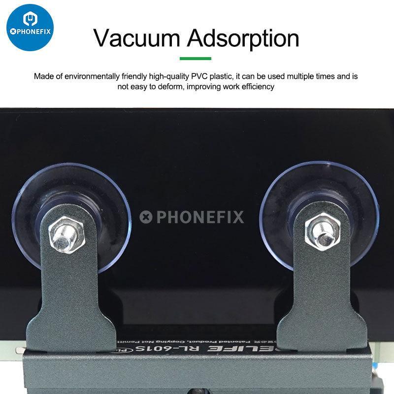 PHONEFIX RL-601S mobile phone rear glass cover removal tool with rotating fixture for screen opening and glass removal.