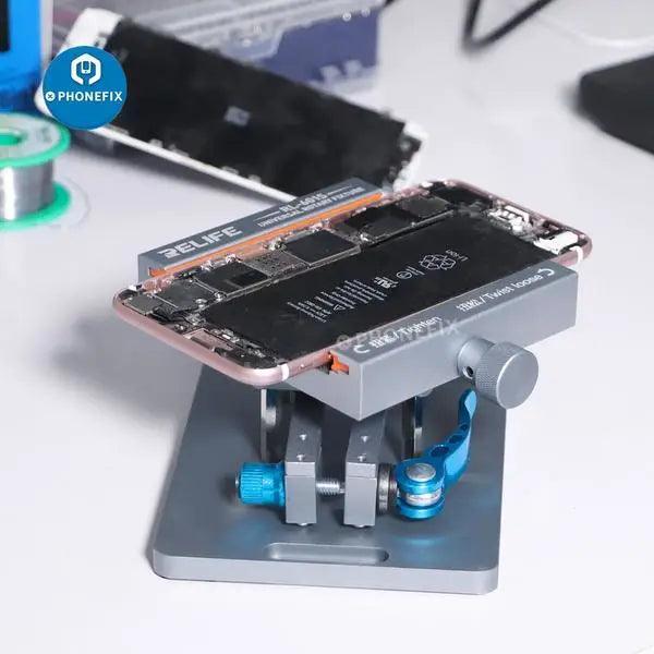 PHONEFIX universal iPhone back rear glass removal fixture, screen opening tool for iPhone repair, used for secure glass removal.