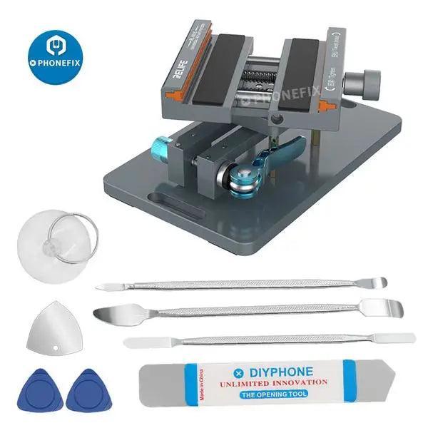 Universal PHONEFIX screen opening fixture for iPhone back rear glass removal, used for precise iPhone repair and glass removal.
