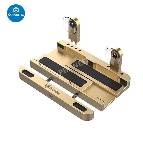 REFOX RS52 universal phone screen holder with clamp fixture, used for opening and repairing smartphone screens by PHONEFIX