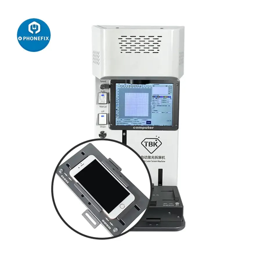 Automatic center positioning mold for TBK 958A 958B laser machine, used as a screen opening fixture by PHONEFIX.