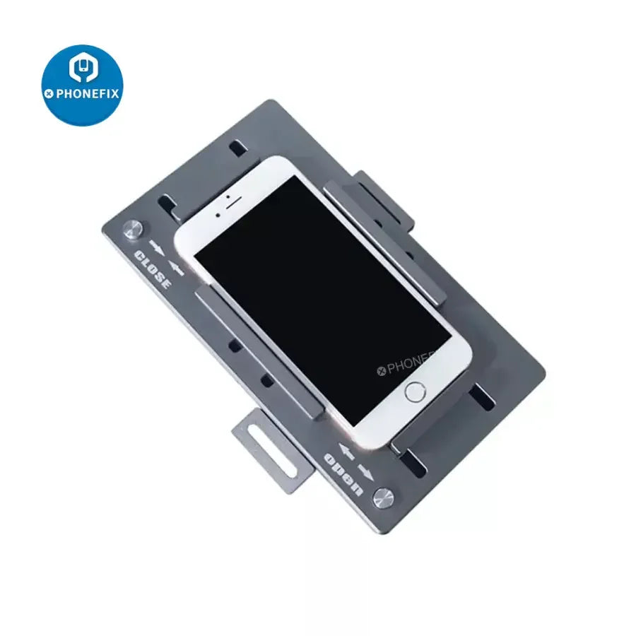 PhoneFix automatic center positioning mold for TBK 958A 958B laser machine, screen opening fixture for precise phone repairs.
