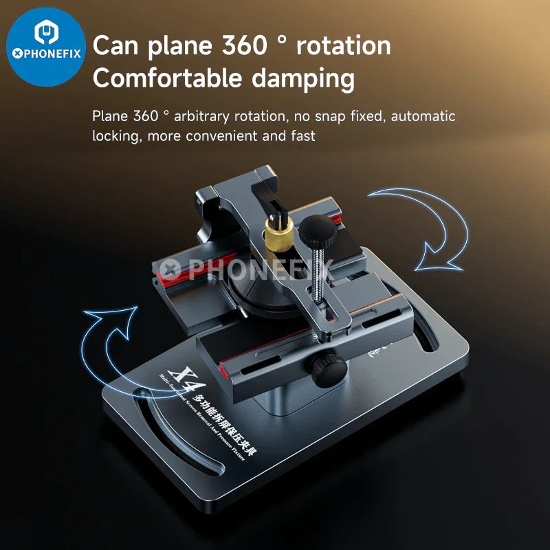 XZZ X4 Dispositivo universal para la extracción de pantallas de teléfonos con soporte de abrazadera de presión para facilitar el reemplazo de la pantalla del smartphone.