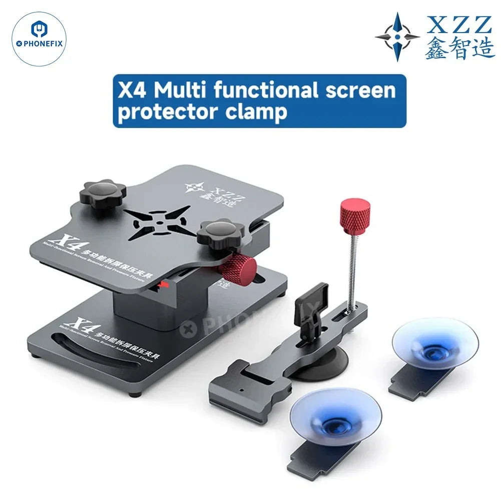 Dispositivo universal XZZ X4 para la extracción de pantallas de teléfonos, con soporte de abrazadera de presión para una apertura y reparación seguras de la pantalla, de PHONEFIX.