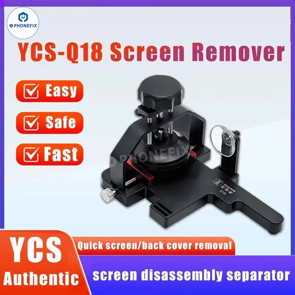 PHONEFIX YCS Q18 phone screen back cover separator with suction cup, used for opening and separating smartphone screens.