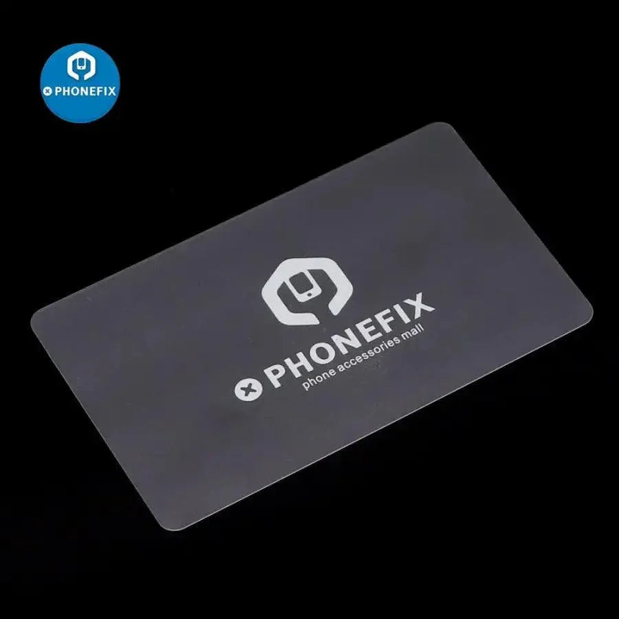 PHONEFIX plastic card pry tool for screen opening, used for phone and tablet repair to safely separate screens.