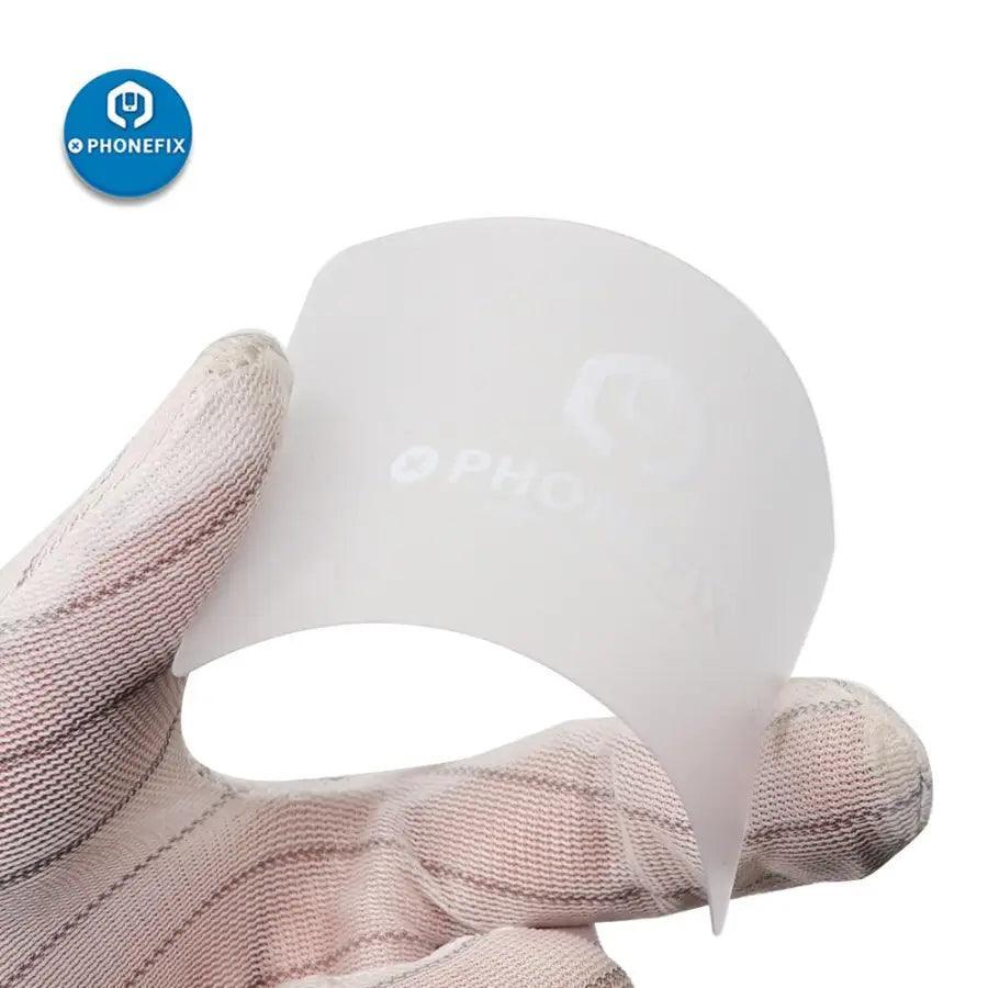 PHONEFIX plastic card pry screen opening scraper for phone and tablet repair, used to safely open device screens.
