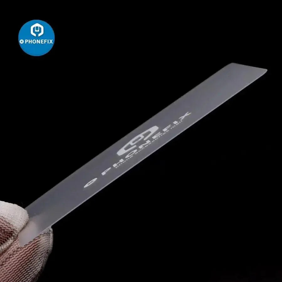 PHONEFIX plastic screen opening tool, a pry card for safely opening phone and tablet screens during repair.
