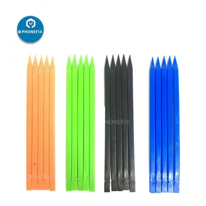 Anti-static nylon spudger pry bars and phone opening tools by PHONEFIX for screen disassembly and device repair.
