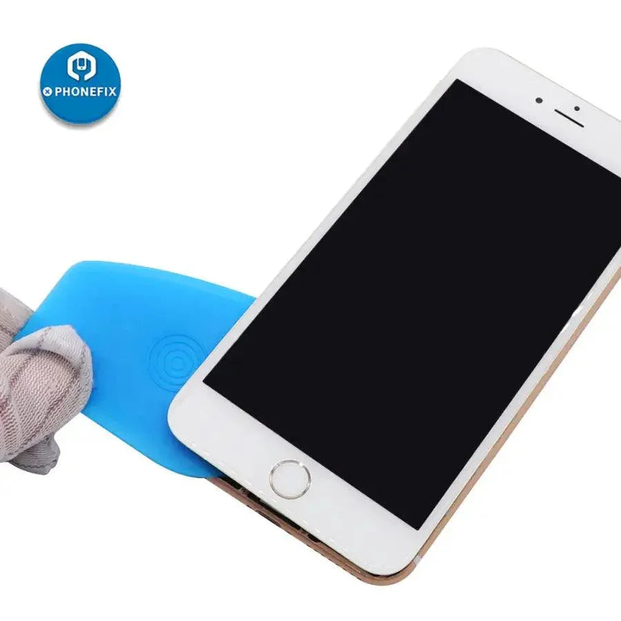 Black ESD safe pry card tools from PHONEFIX for phone screen disassembly and repair, designed for safe and precise opening.