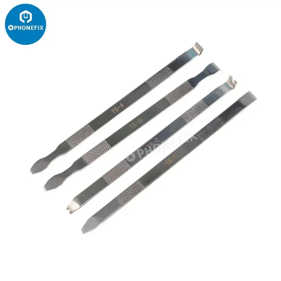 PhoneFix 4-in-1 metal crowbar pry tool set for screen opening, versatile universal opening tools for phone and electronics repair.