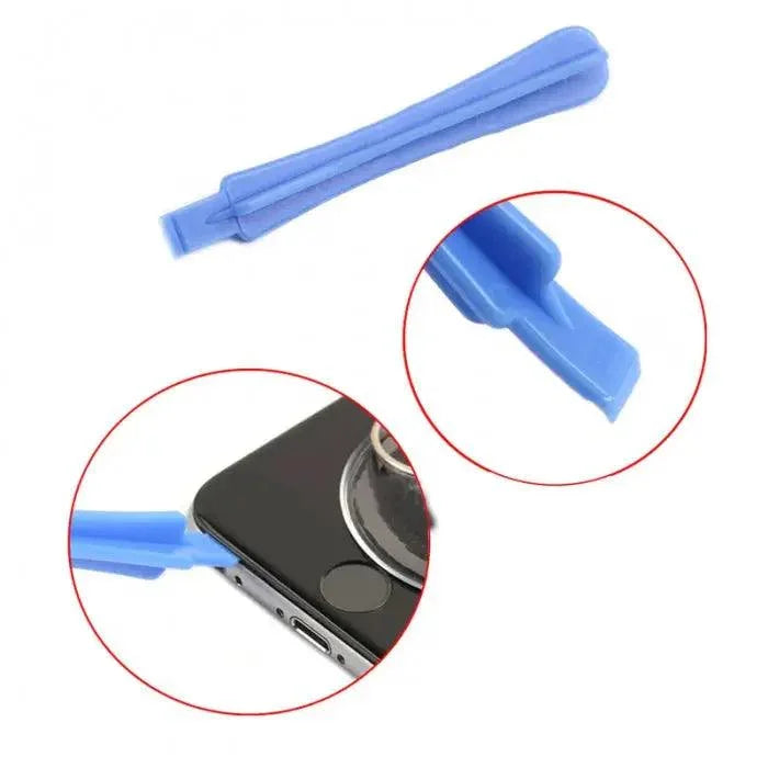 Set of 8 PHONEFIX screen opening tools for iPhone repair, includes pry tools and spudgers for safe device screen replacement.