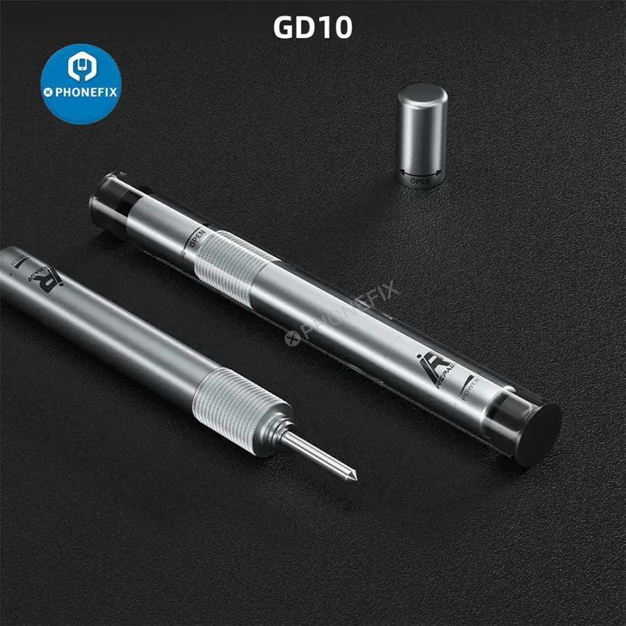 PhoneFix MiJing GD10 breaking pen used for opening iPhone X to 12 Pro Max rear glass with screen opening tools.