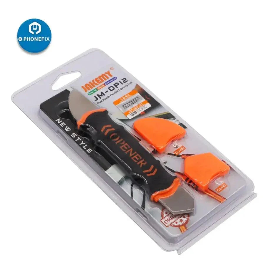 PhoneFix metal pry blade opener for LCD screens, teardown cutter for disassembling and repairing smartphone screens.